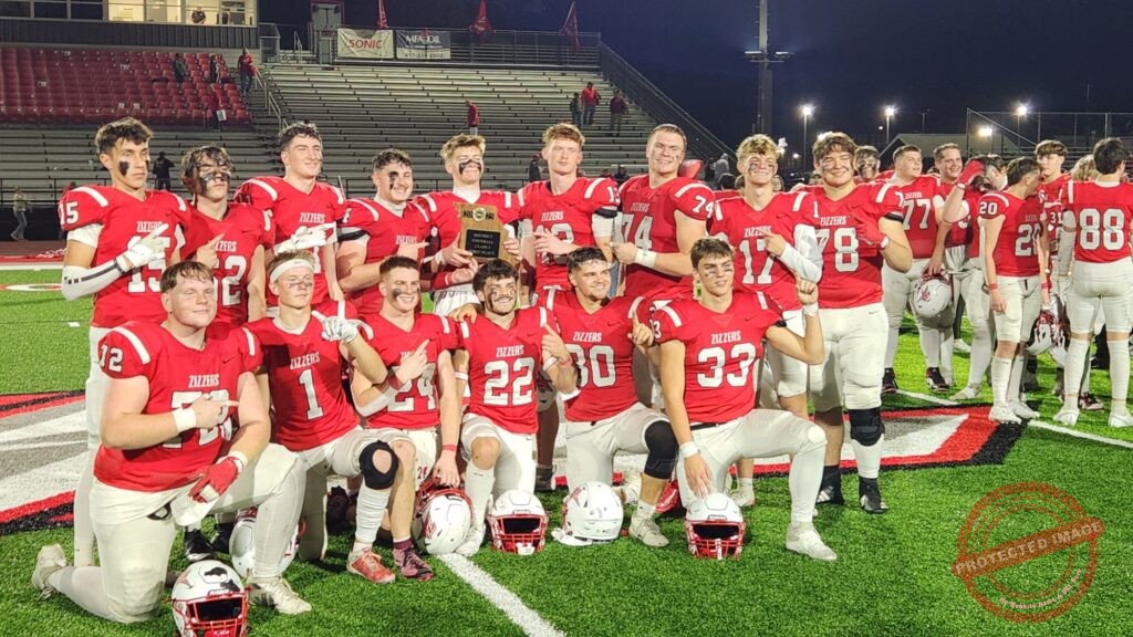 West Plains Football seniors celebrate winning the 2025 District Championship